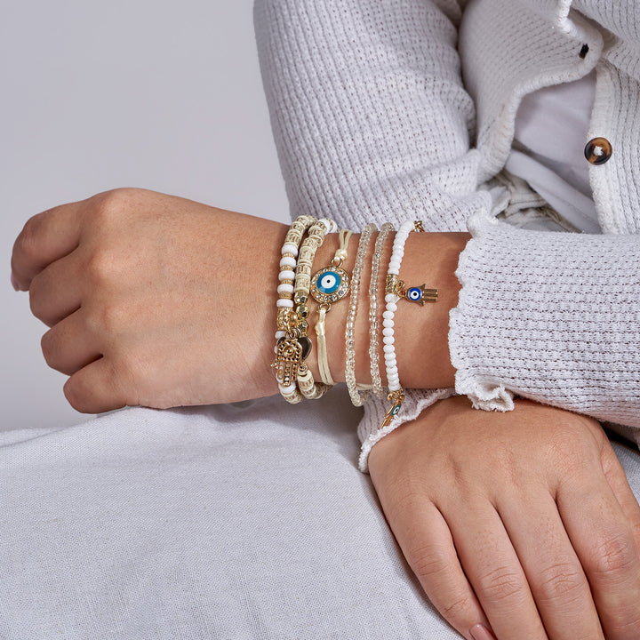 Fortnight White Beaded Bracelet
