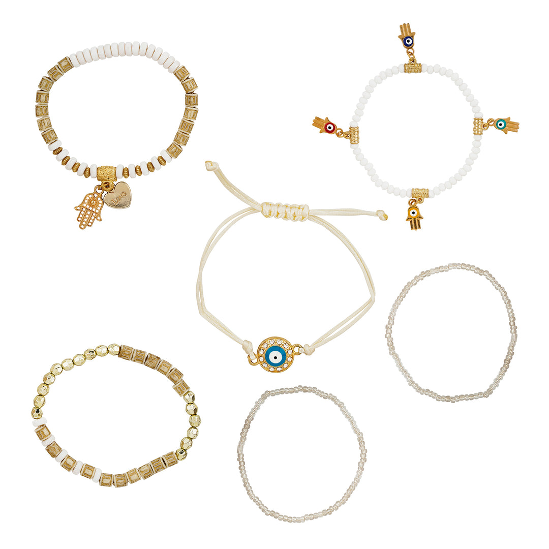Fortnight White Beaded Bracelet