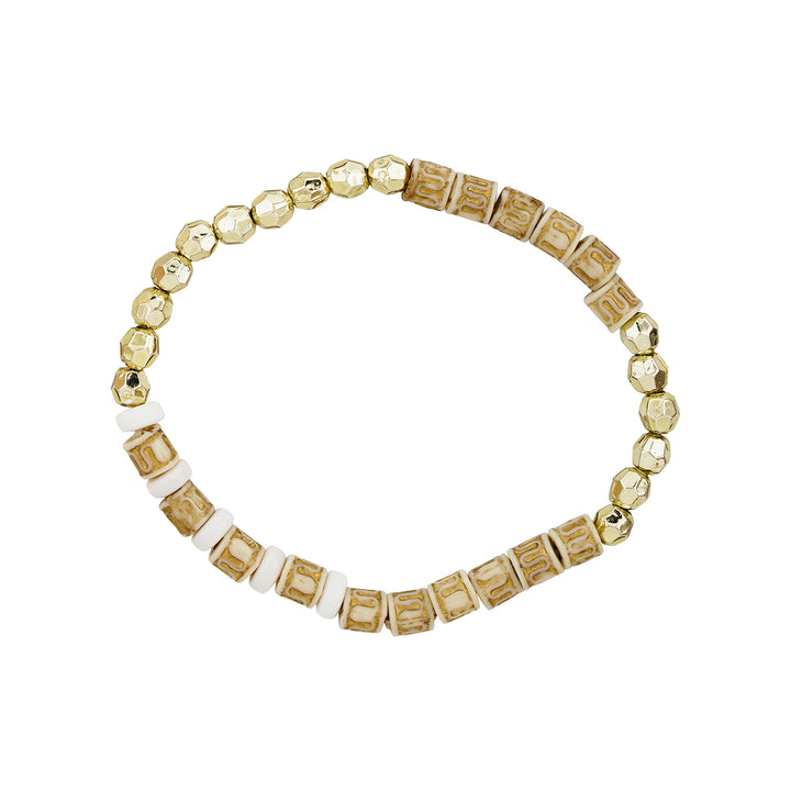 Fortnight White Beaded Bracelet