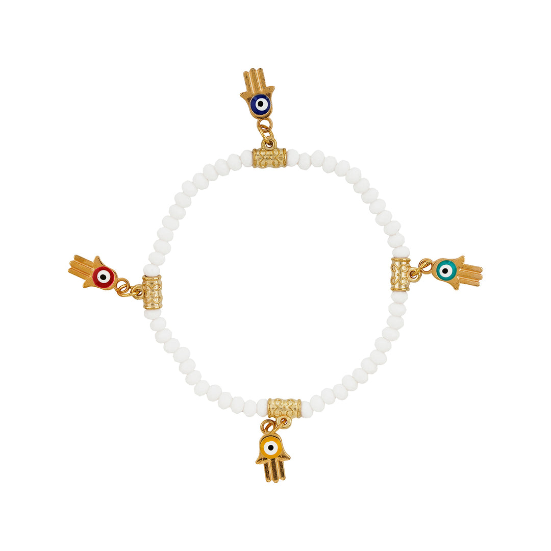 Fortnight White Beaded Bracelet