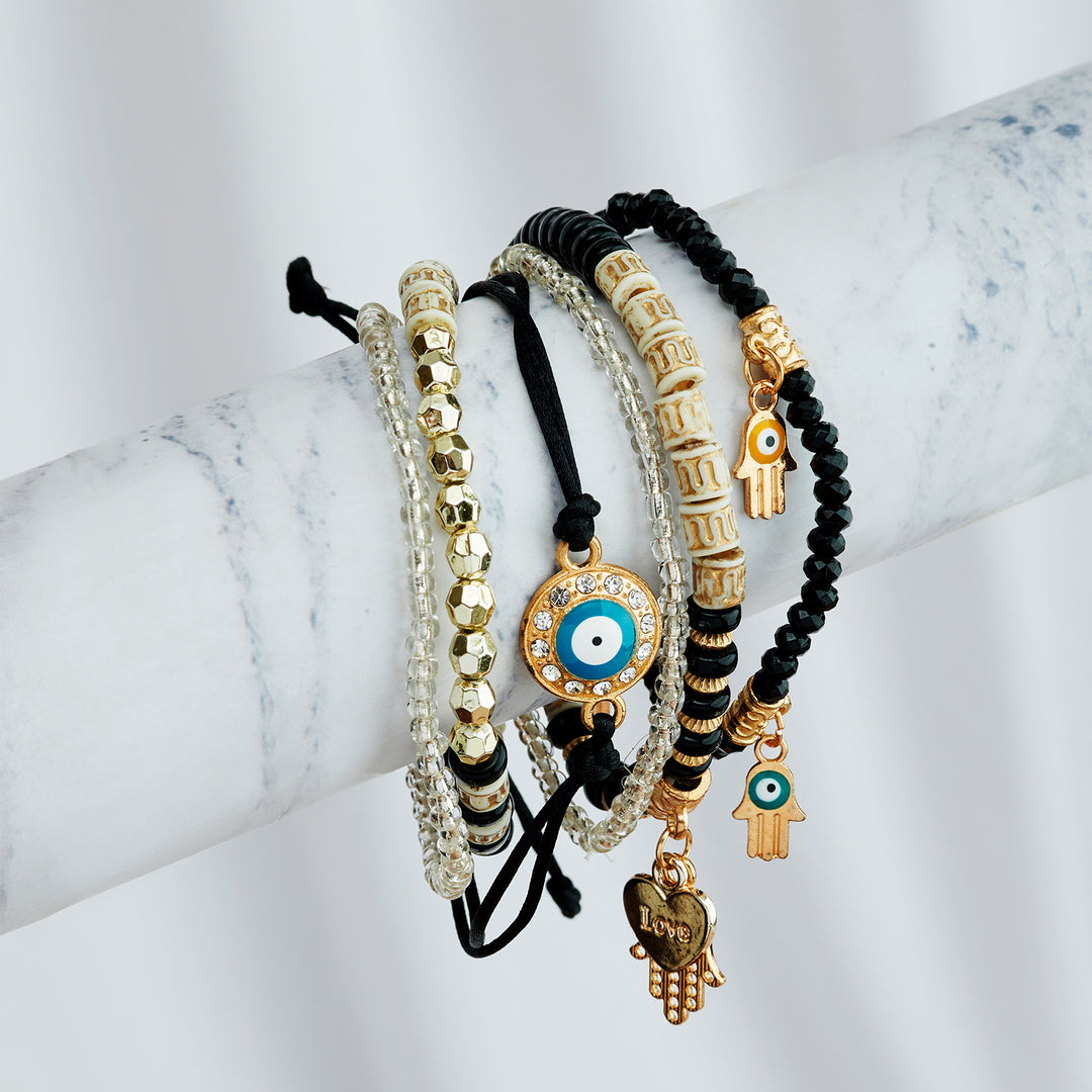You're So Gorgeous Black And White Beaded Bracelet