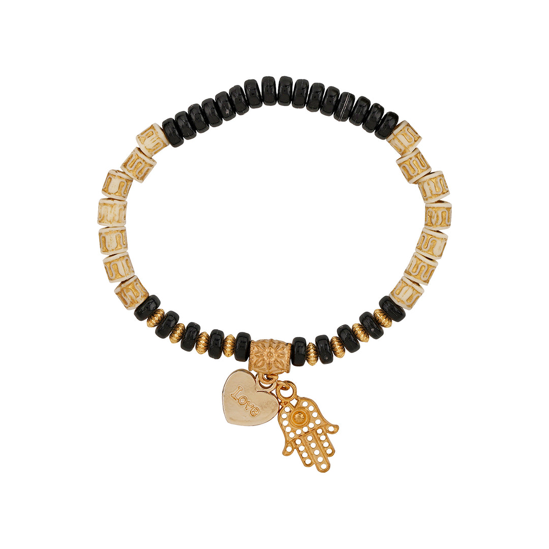 You're So Gorgeous Black And White Beaded Bracelet