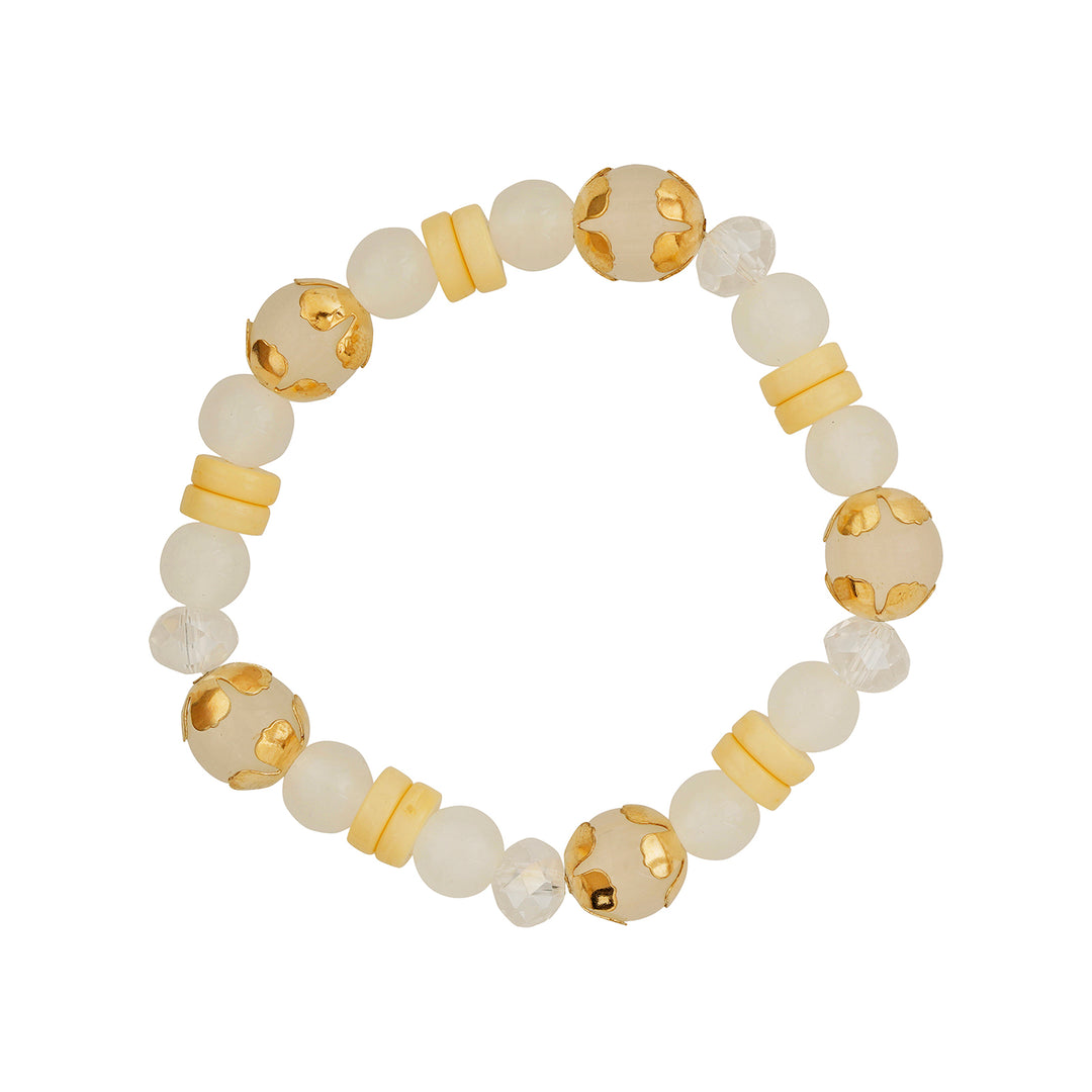 Mirrorball Cream Beaded Bracelet