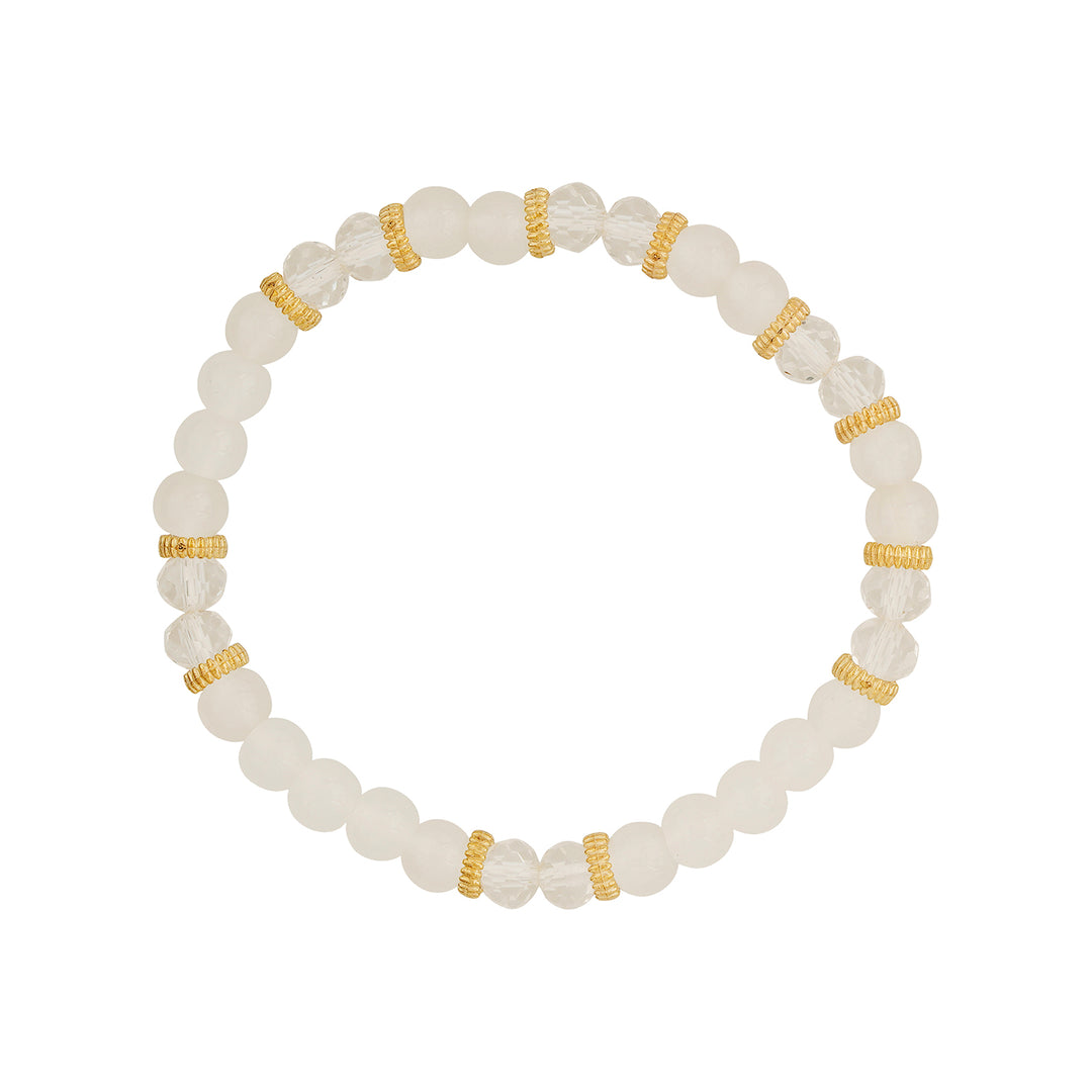 Mirrorball Cream Beaded Bracelet