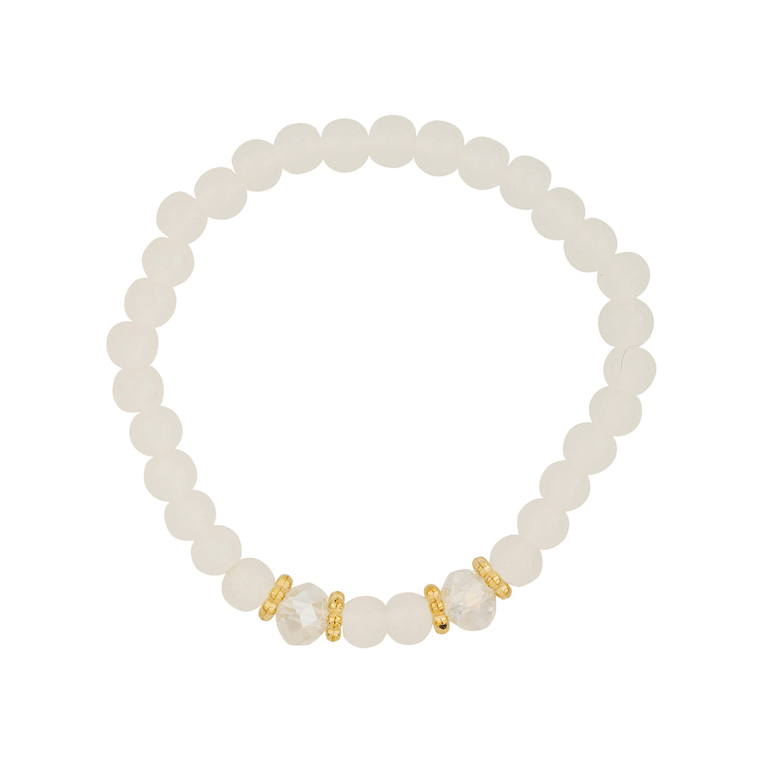 Mirrorball Cream Beaded Bracelet