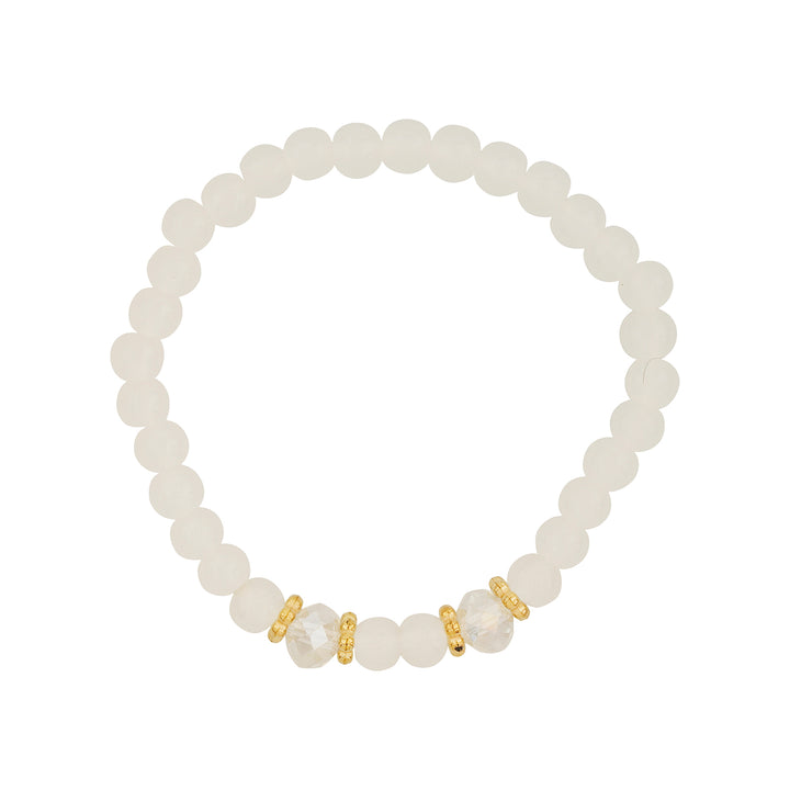 Mirrorball Cream Beaded Bracelet