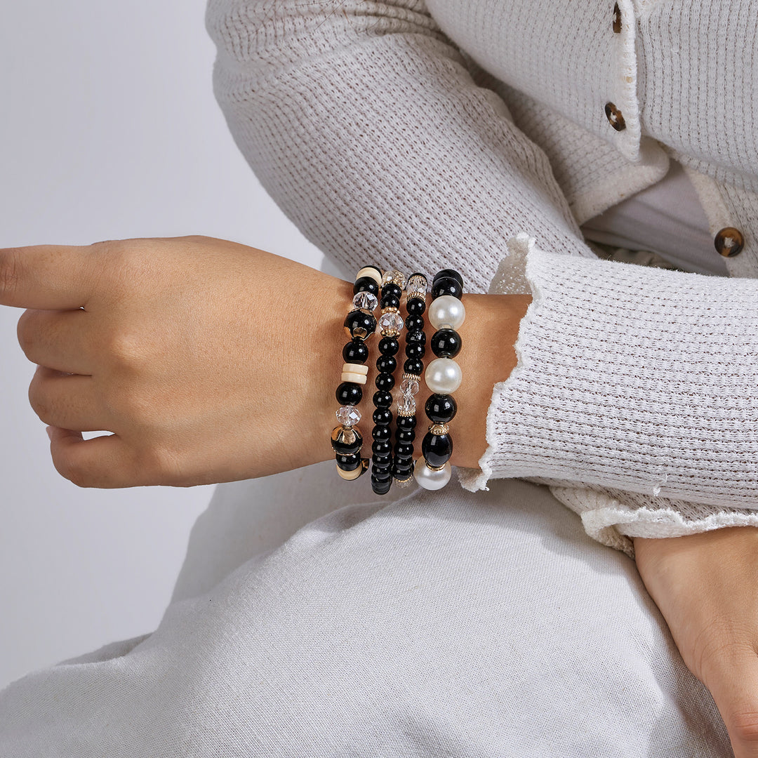 Don't Blame Me Black Beaded Bracelet