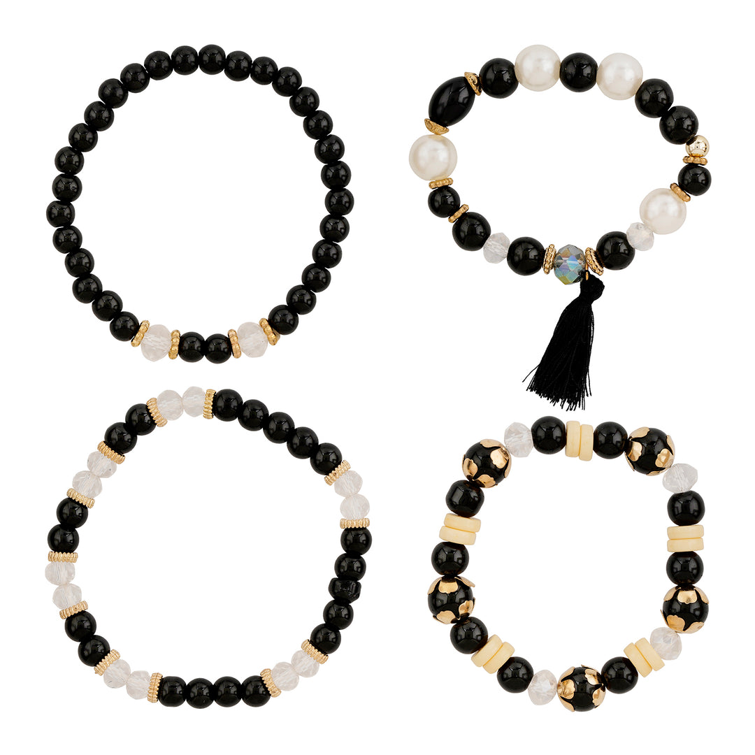 Don't Blame Me Black Beaded Bracelet