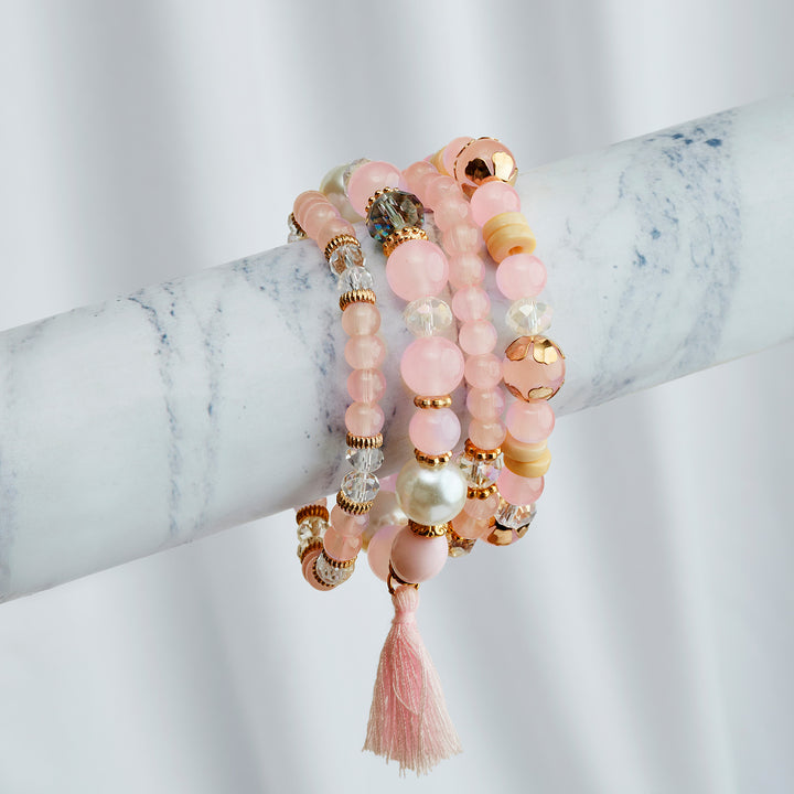 The Way I Loved You Pink Beaded Bracelet