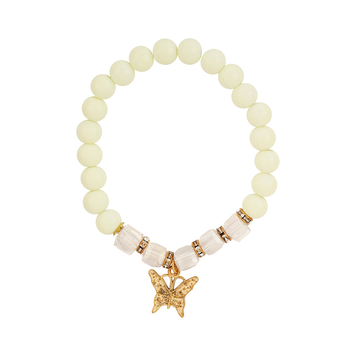 So High School Cream Beaded Bracelet