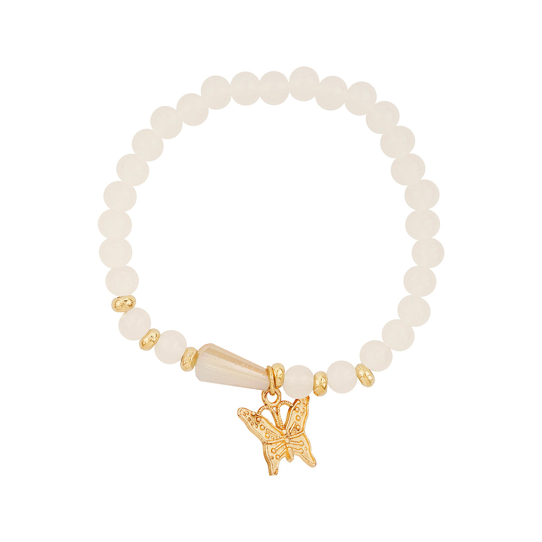 So High School Cream Beaded Bracelet