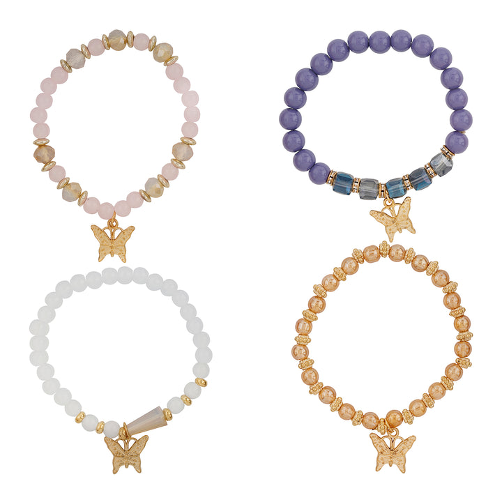 Guilty As Sin Purple Blue And Grey Beaded Bracelet