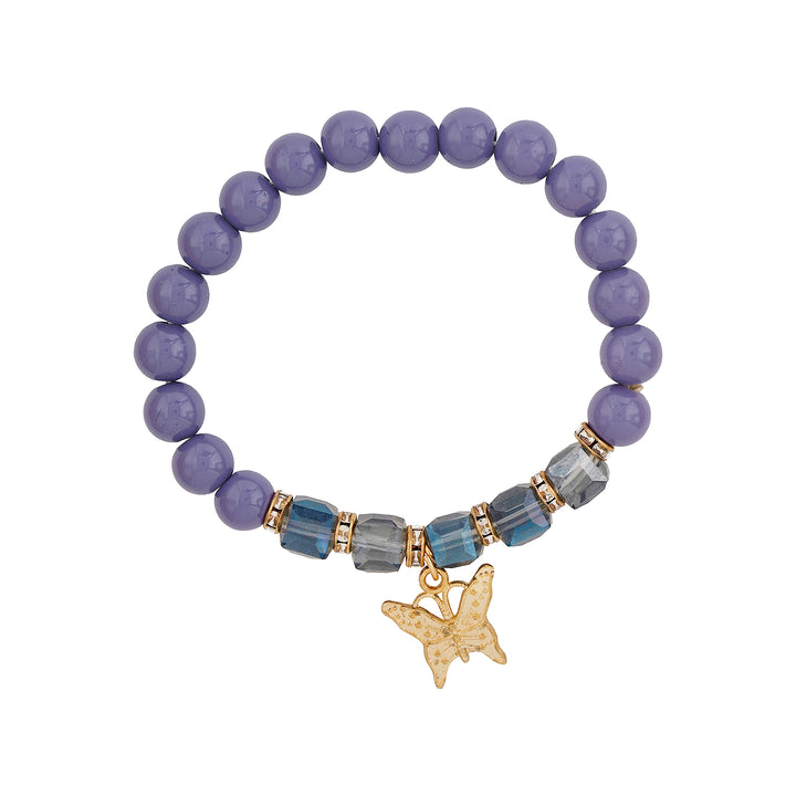 Guilty As Sin Purple Blue And Grey Beaded Bracelet