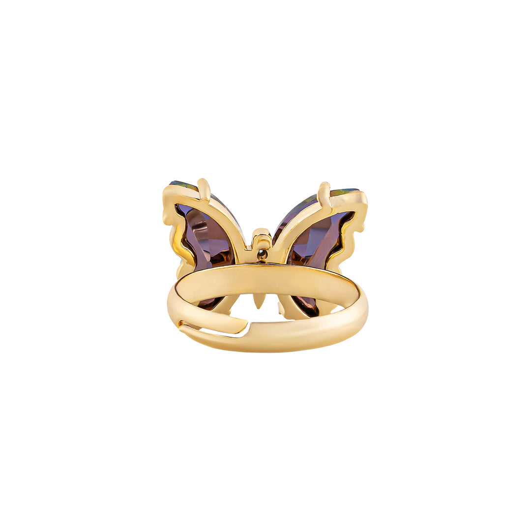 Mabel Butterfly Rainbow Stone Ring