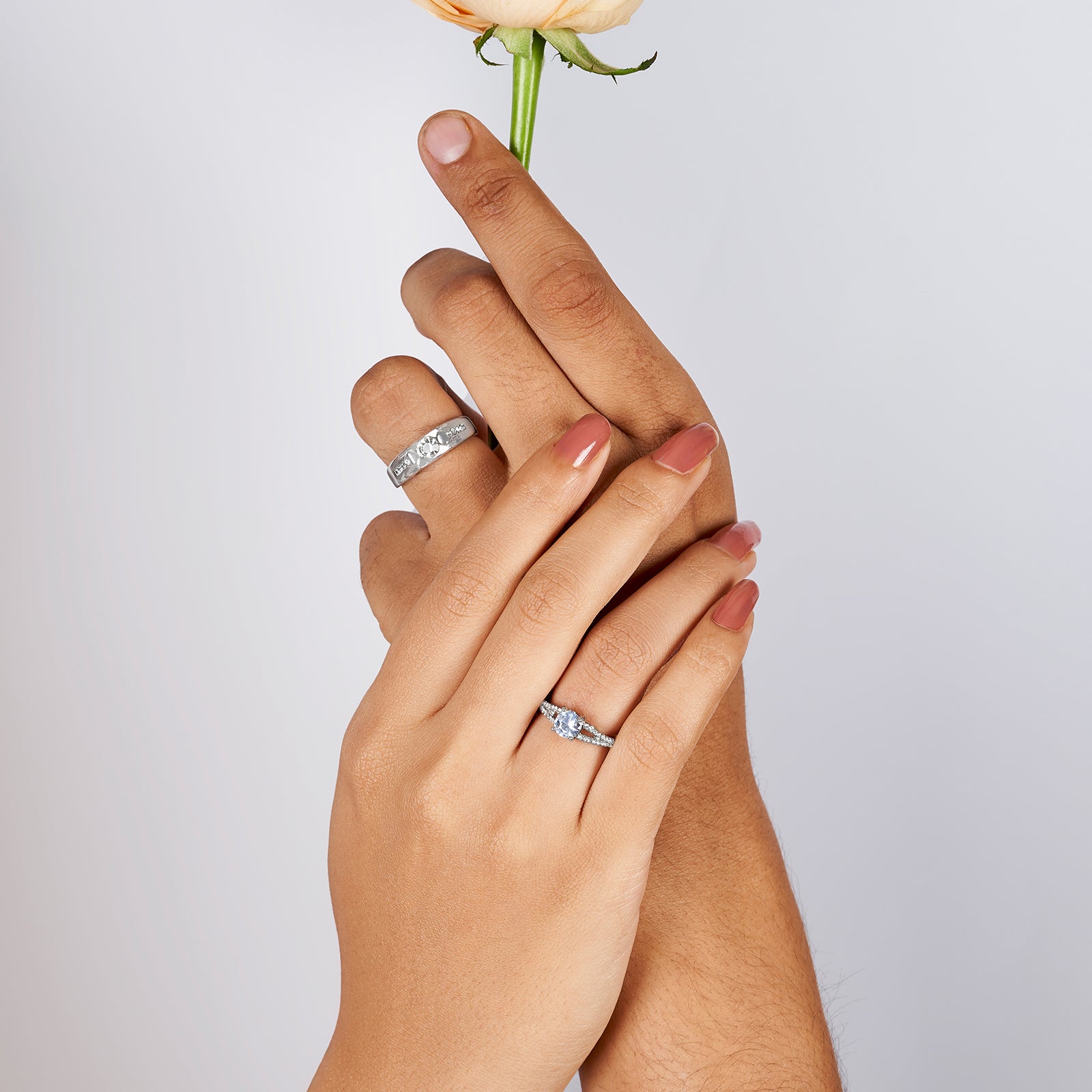 Jake & Melanie Double Row Couple Rings