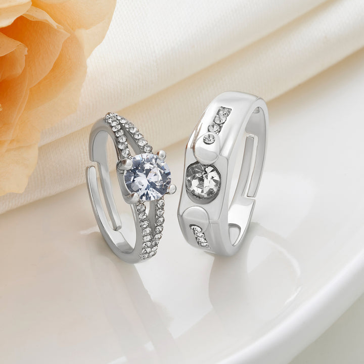Jake & Melanie Double Row Couple Rings