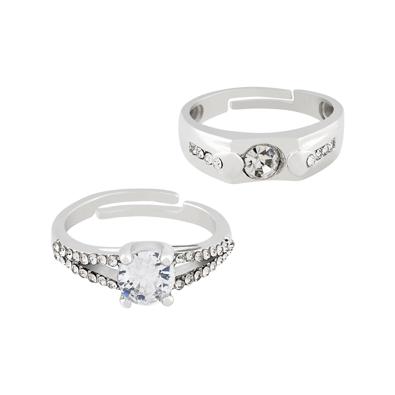 Jake & Melanie Double Row Couple Rings