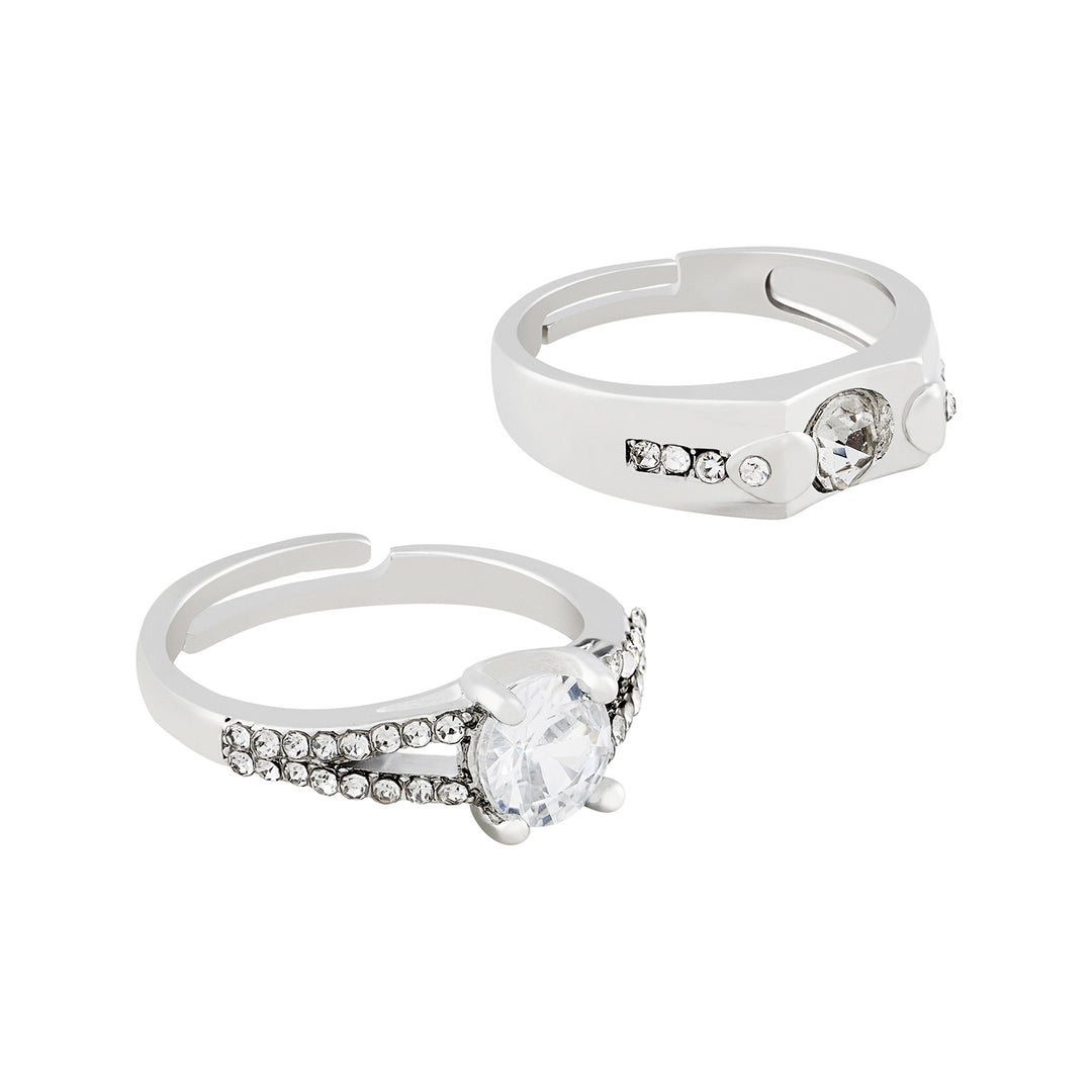 Jake & Melanie Double Row Couple Rings
