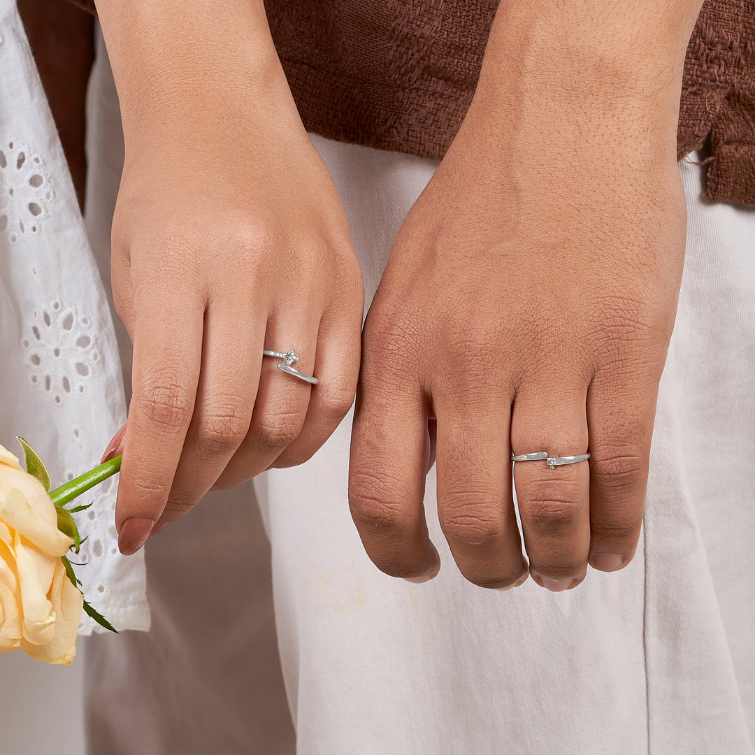 Erik & Christine Diamond Couple Rings