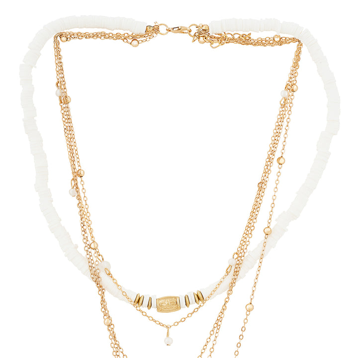 Nessa Gold and White Seashell Layered Necklace