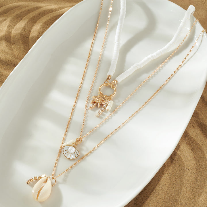 Islae Gold and White Seashell Necklace