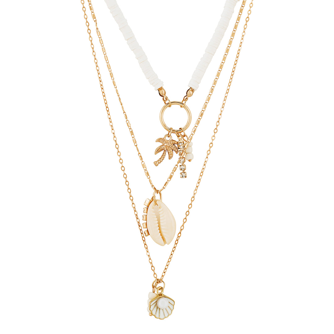Islae Gold and White Seashell Necklace