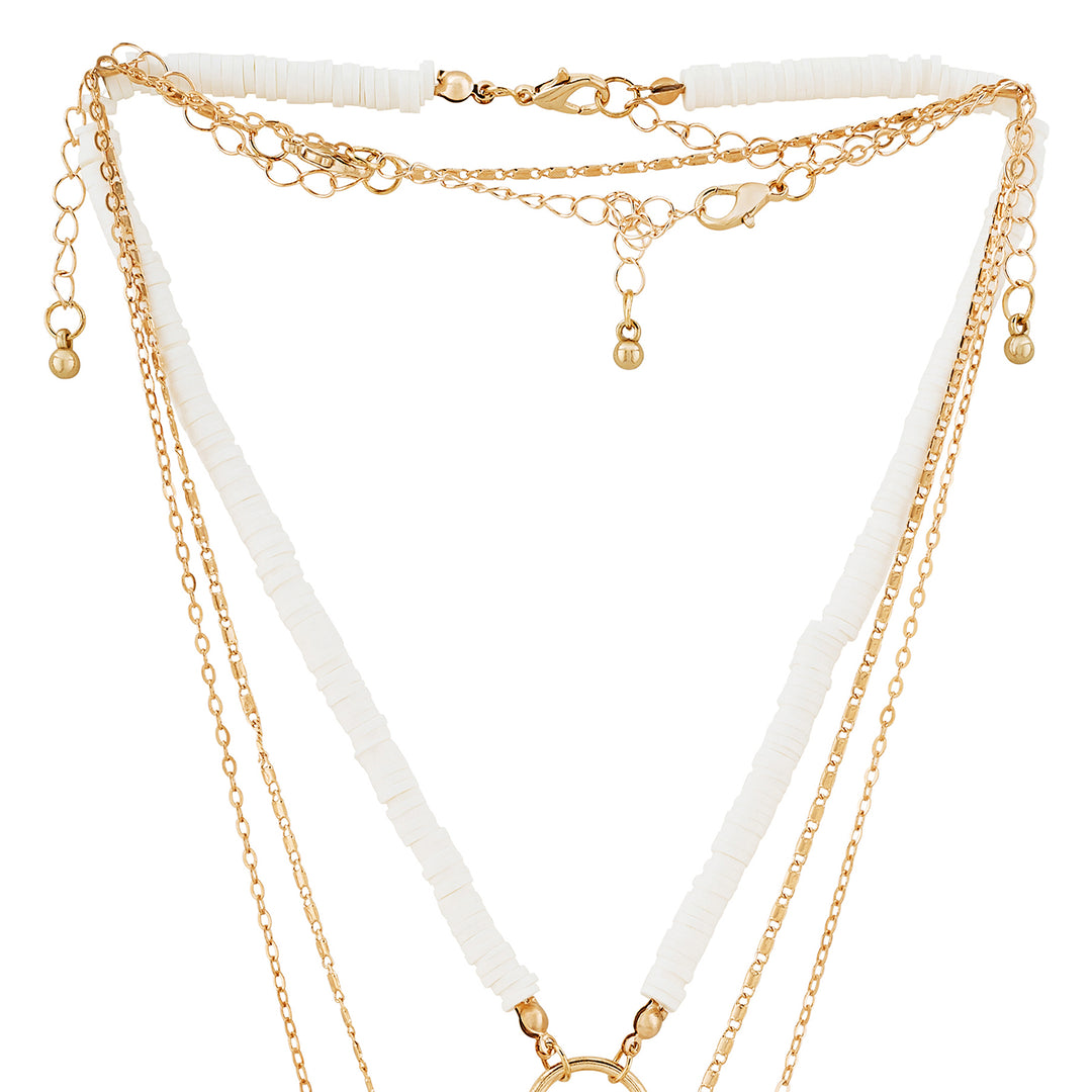 Islae Gold and White Seashell Necklace