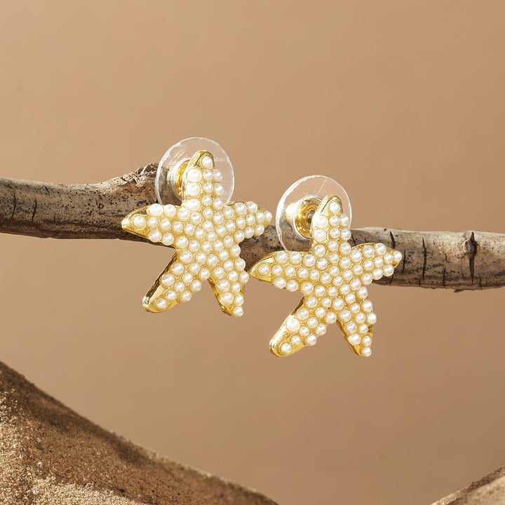 Bree Starfish Gold Seashell Earrings