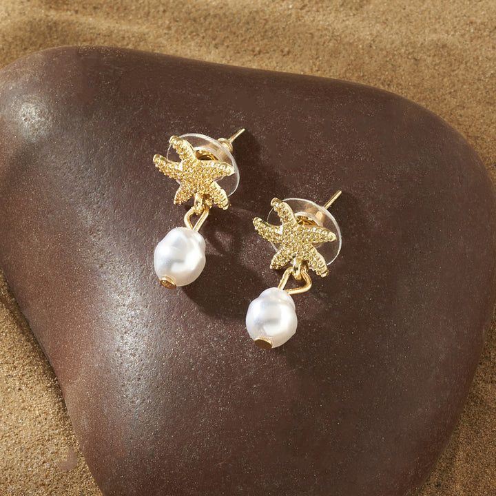 Rio Starfish Gold Seashells Earrings