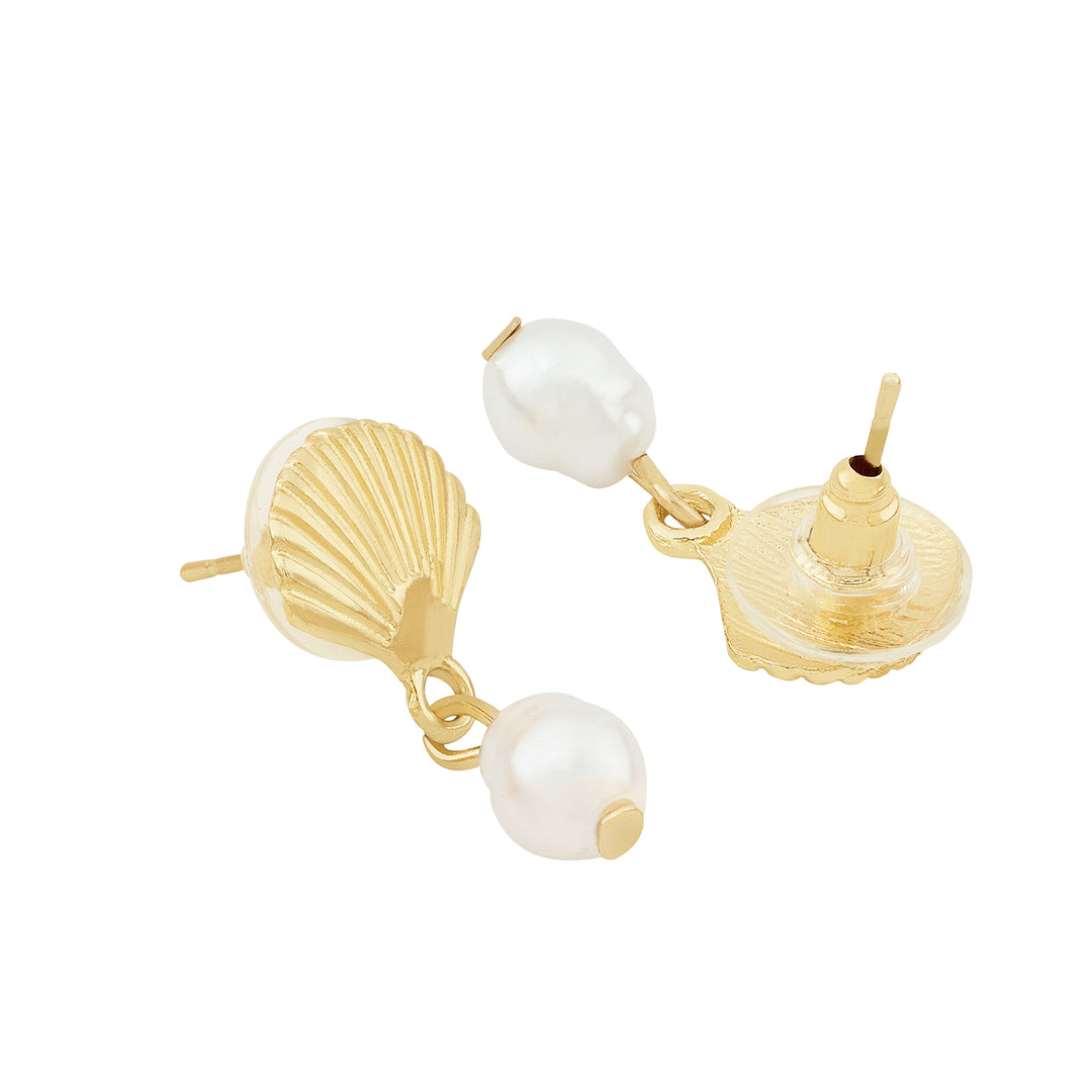 Zuma Seashell Gold Earrings