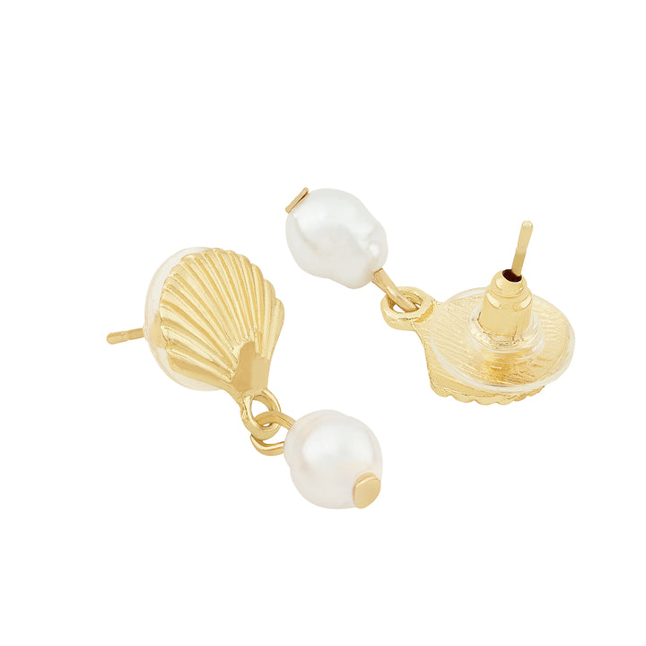 Zuma Seashell Gold Earrings