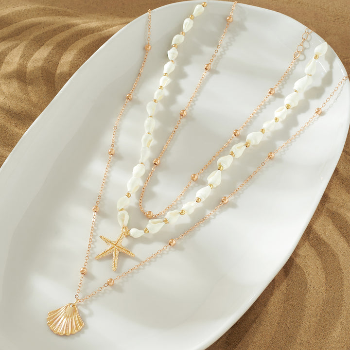 Sephra Gold Layered Seashells Necklace