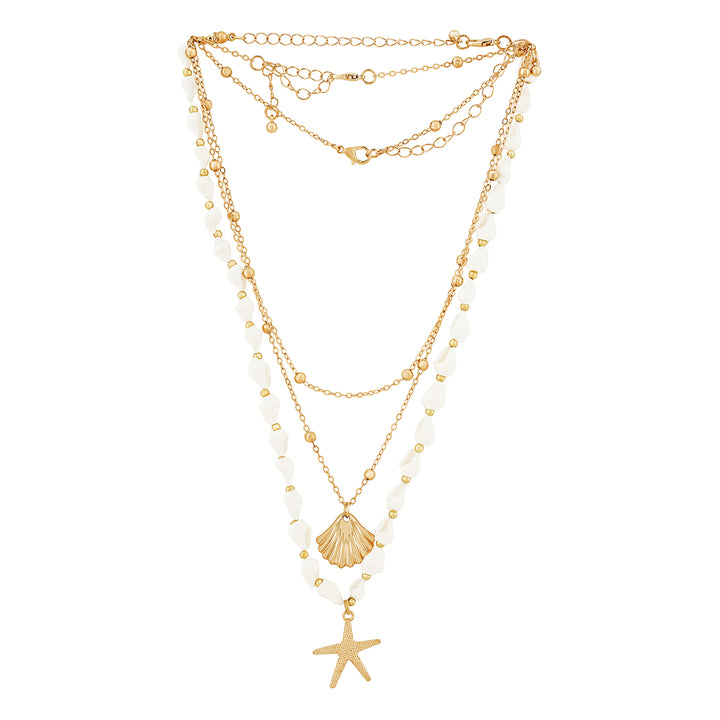 Sephra Gold Layered Seashells Necklace