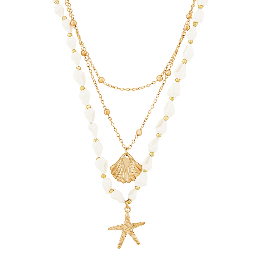 Sephra Gold Layered Seashells Necklace