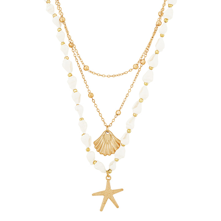 Sephra Gold Layered Seashells Necklace