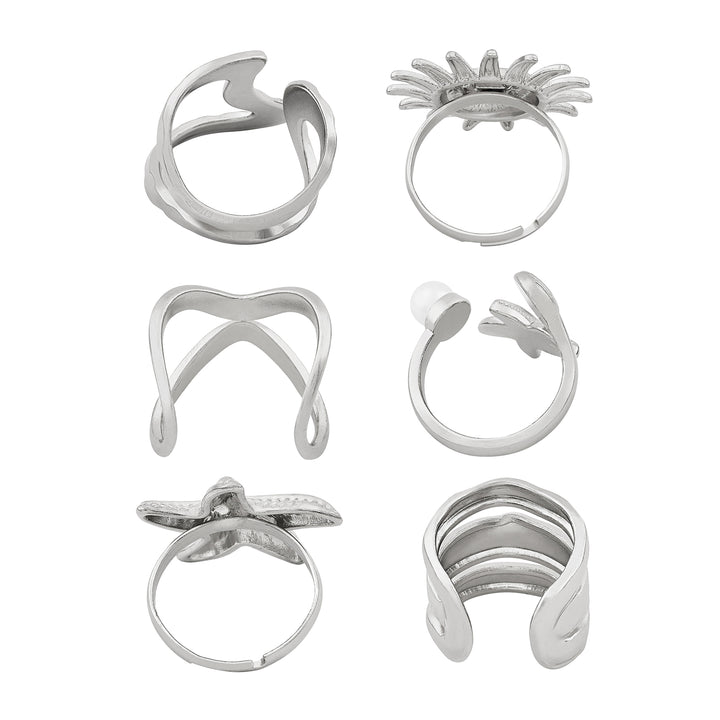 Sway Silver Seashells Ring Set