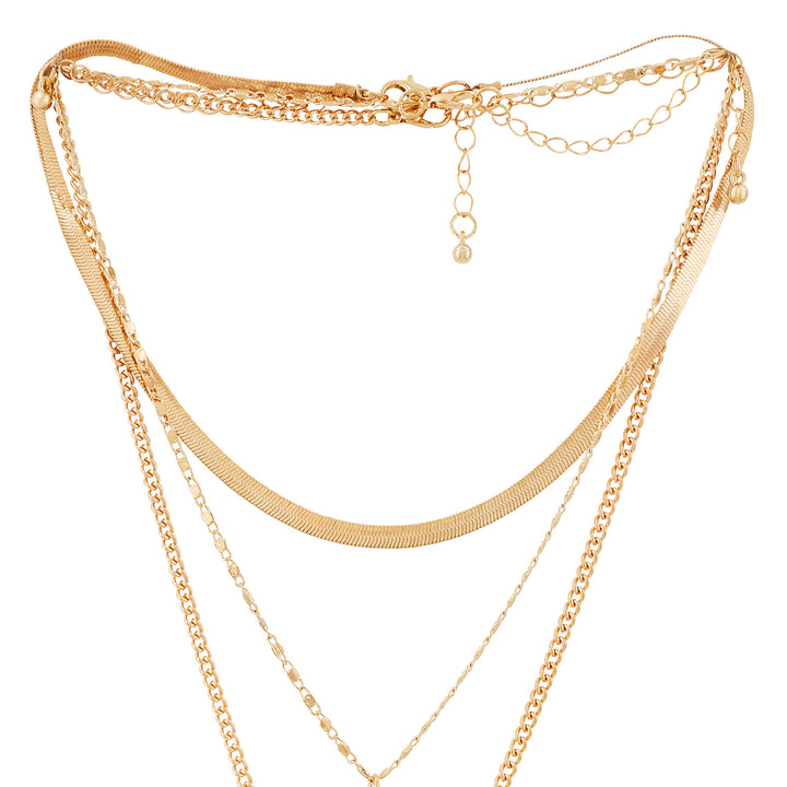 Tayra Gold Triple Layered Necklace
