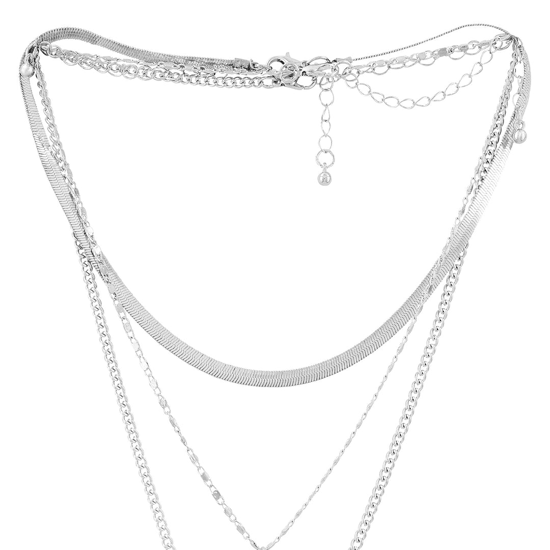 Tayra Silver Triple Layered Necklace