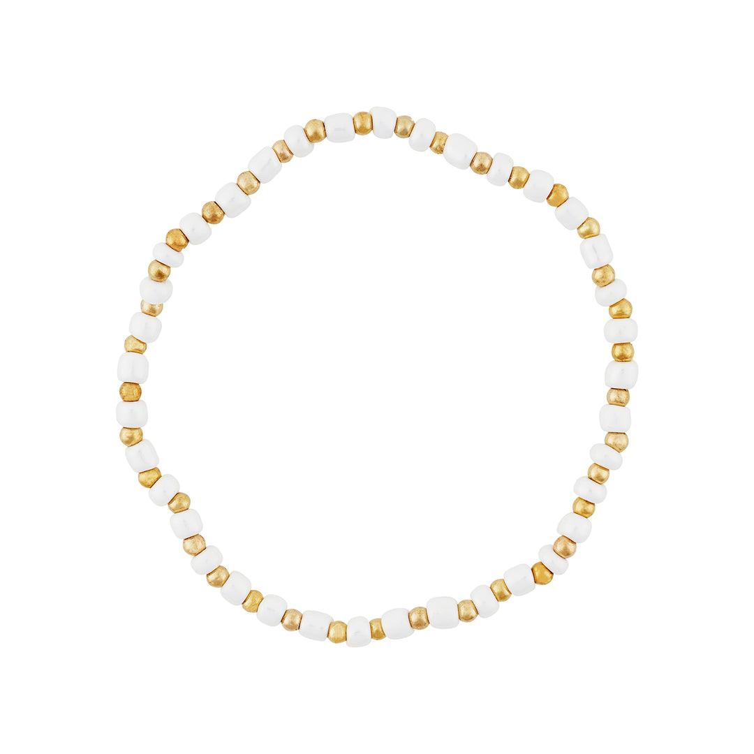 Oceara Gold and White Seashells Anklet