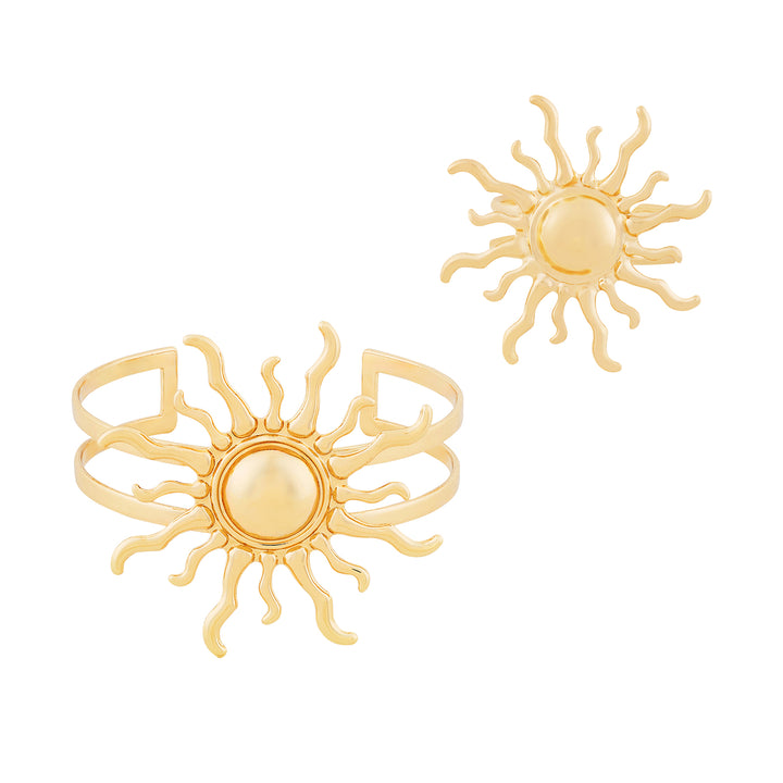 Maribel Gold Seashells Ring and Bracelet Set