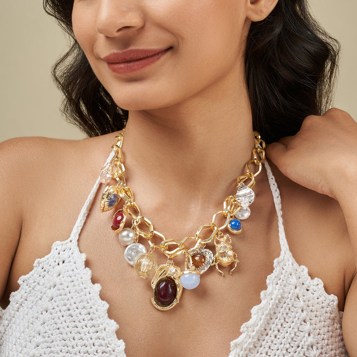Lunelle Gold Charm Necklace