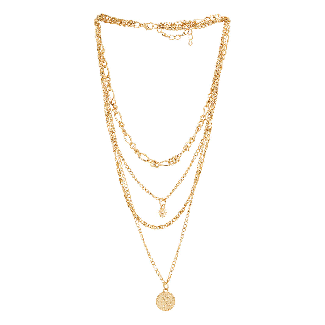 Joveline Layered Gold Seashells Necklace