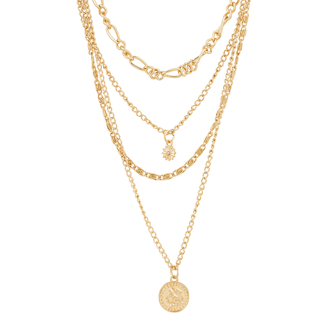 Joveline Layered Gold Seashells Necklace