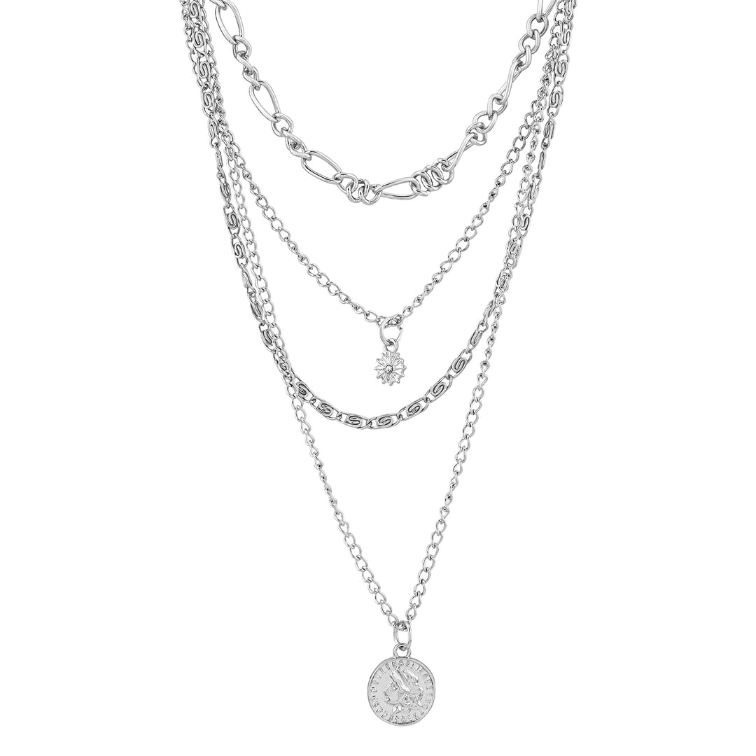 Remi Layered Silver Seashells Necklace