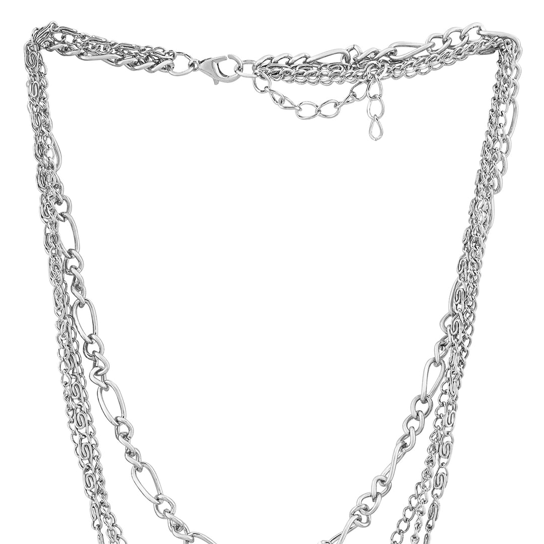 Remi Layered Silver Seashells Necklace