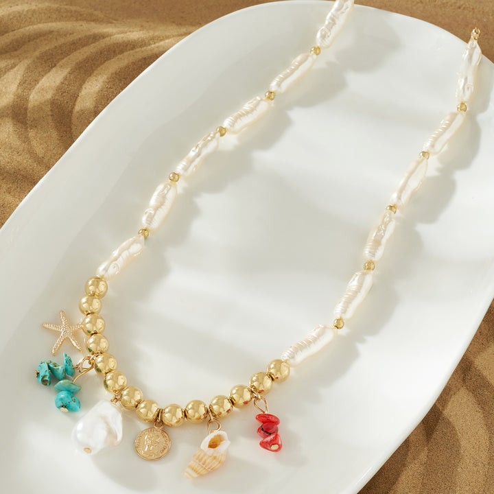 Zohra Multicoloured Seashells Necklace