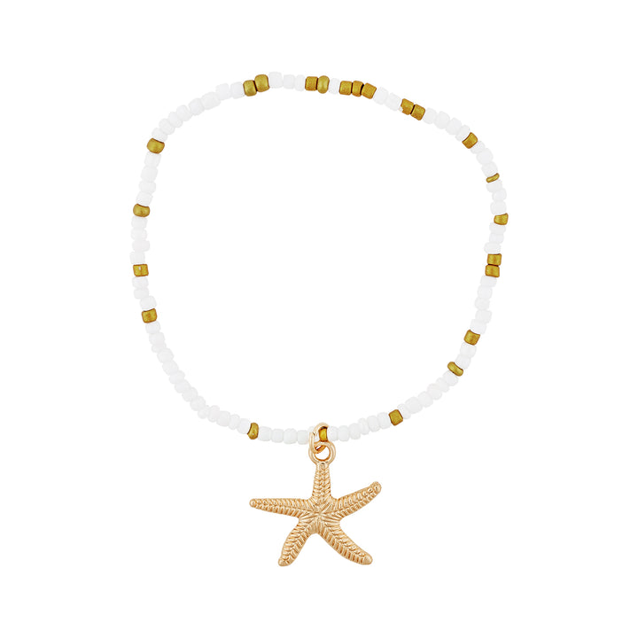 Kiva Gold and White Seashells Layered Bracelet