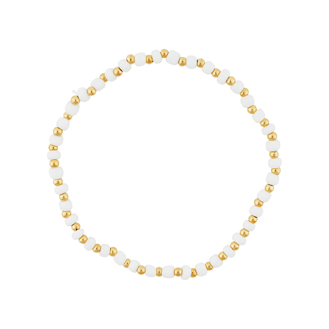 Kiva Gold and White Seashells Layered Bracelet