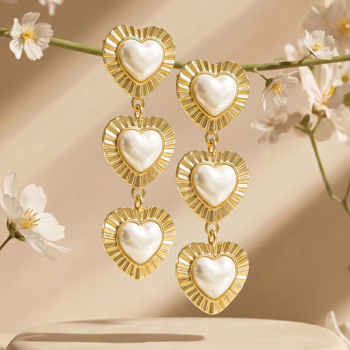 Tri Amore Gold Love Earrings