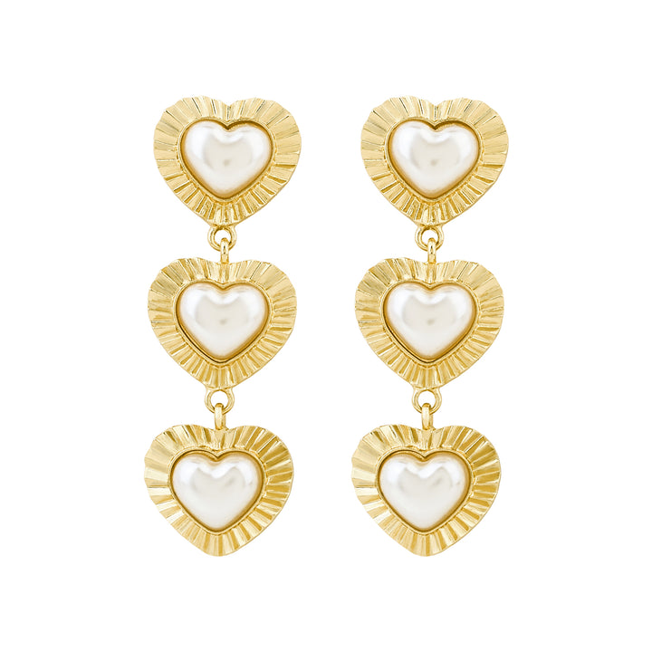 Tri Amore Gold Love Earrings